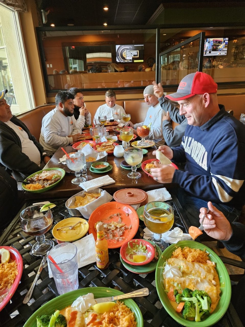 Latin American menu featuring tacos and enchiladas.